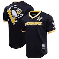 Men's Pro Standard  Black Pittsburgh Penguins Classic Mesh V-Neck T-Shirt