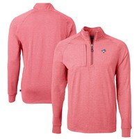 Men's Cutter & Buck Heather Red Toronto Blue Jays Adapt Eco Knit Stretch Recycled Quarter-Zip Pullover Top