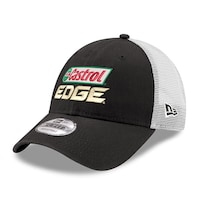 Men's New Era  Black Brad Keselowski Castrol Edge A-Frame Trucker 9FORTY Adjustable Hat