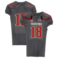 Texas Tech Red Raiders Team-Issued #18 Gray Jersey from the 2014 NCAA Football Season