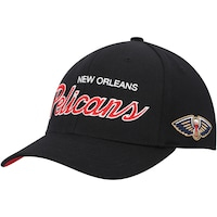 Men's Mitchell & Ness Black New Orleans Pelicans MVP Team Script 2.0 Stretch Snapback Hat