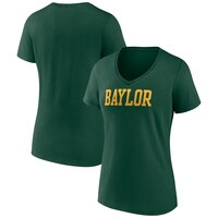 Women's Fanatics Branded Green Baylor Bears Basic Arch V-Neck T-Shirt