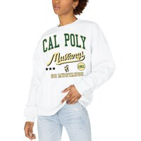Women's Gameday Couture White Cal Poly Mustangs All We've Got Premium Fleece Drop Shoulder Pullover Sweatshirt