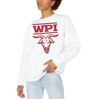 Women's Gameday Couture White Worcester Polytechnic Institute Engineers All We've Got Premium Fleece Drop Shoulder Pullover Sweatshirt
