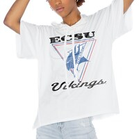 Women's Gameday Couture White Elizabeth City State University Vikings Play On French Terry Tri-Blend Hoodie T-Shirt
