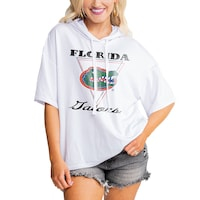 Women's Gameday Couture White Florida Gators Play On French Terry Tri-Blend Hoodie T-Shirt