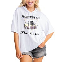 Women's Gameday Couture White Prairie View A&M Panthers Play On French Terry Tri-Blend Hoodie T-Shirt