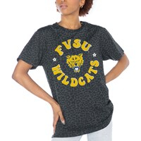 Women's Gameday Couture Charcoal Fort Valley State Wildcats Victory Lap Leopard Standard Fit T-Shirt