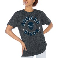 Women's Gameday Couture Charcoal Howard Bison Victory Lap Leopard Standard Fit T-Shirt