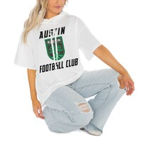 Women's Gameday Couture  White Austin FC French Terry Hoodie T-Shirt