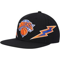 Men's Mitchell & Ness Black New York Knicks Hardwood Classics Soul Double Trouble Lightning Snapback Hat
