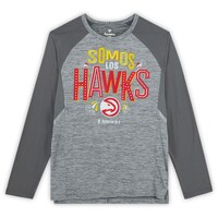 John Collins Atlanta Hawks Player-Worn Gray Los Hawks Long Sleeve Shirt from the 2022-23 NBA Season