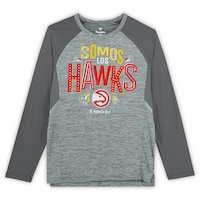 Atlanta Hawks Atlanta Hawks Team-Issued Gray Los Hawks Long Sleeve Shirt from the 2022-23 NBA Season