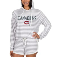 Women's Concepts Sport  Cream Montreal Canadiens Visibility Long Sleeve Hoodie T-Shirt & Shorts Set