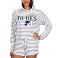 Women's Concepts Sport  Cream St. Louis Blues Visibility Long Sleeve Hoodie T-Shirt & Shorts Set