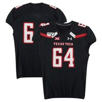Texas Tech Red Raiders Team-Issued #64 Black Jersey with 150 Patch from the 2017 NCAA Football Season