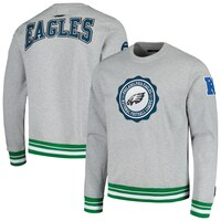 Men's Pro Standard Heather Gray Philadelphia Eagles Crest Emblem Pullover Sweatshirt