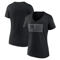 Women's Fanatics Branded Black Nashville SC x Johnny Cash Flying Corp V-Neck T-Shirt