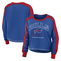Women's WEAR by Erin Andrews Royal Buffalo Bills Plus Size Colorblock Long Sleeve T-Shirt