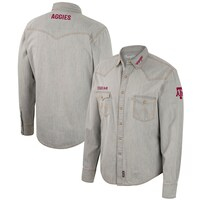 Men's Colosseum x Wrangler Gray Texas A&M Aggies Cowboy Cut Western Full-Snap Long Sleeve Shirt