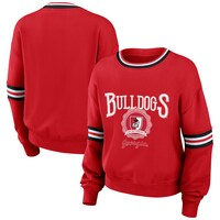 Women's WEAR by Erin Andrews Red Georgia Bulldogs Vintage Pullover Sweatshirt
