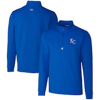 Men's Cutter & Buck  Royal Kansas City Royals Traverse Stretch Quarter-Zip Pullover Top