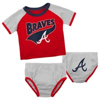 Infant Red/Heather Gray Atlanta Braves Little Slugger Two-Pack Bodysuit Set