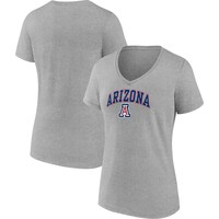 Women's Fanatics Branded Heather Gray Arizona Wildcats Evergreen Campus V-Neck T-Shirt
