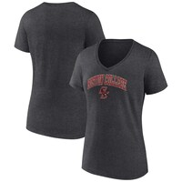 Women's Fanatics Branded Heather Charcoal Boston College Eagles Evergreen Campus V-Neck T-Shirt