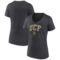 Women's Fanatics Branded Heather Charcoal UCF Knights Evergreen Campus V-Neck T-Shirt