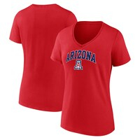 Women's Fanatics Branded Red Arizona Wildcats Evergreen Campus V-Neck T-Shirt