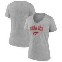 Women's Fanatics Branded Heather Gray Virginia Tech Hokies Evergreen Campus V-Neck T-Shirt