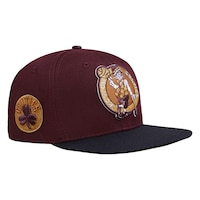 Men's Pro Standard Maroon/Black Boston Celtics Gold Rush 2-Tone Snapback Hat