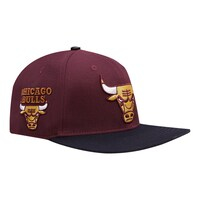 Men's Pro Standard Maroon/Black Chicago Bulls Gold Rush 2-Tone Snapback Hat