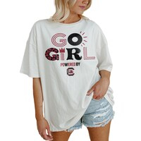 Women's Gameday Couture White South Carolina Gamecocks PoweredBy Go Girl Oversized T-Shirt