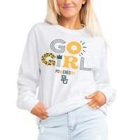 Women's Gameday Couture White Baylor Bears PoweredBy Go Girl Boyfriend Fit Long Sleeve T-Shirt