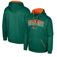 Men's Colosseum Green Miami Hurricanes Reese Pullover Hoodie