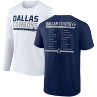 Men's Fanatics Branded Navy/White Dallas Cowboys Two-Pack 2023 Schedule T-Shirt Combo Set