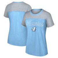 Women's G-III 4Her by Carl Banks Light Blue Kevin Harvick Cheer Color Blocked T-Shirt