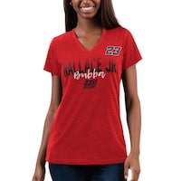 Women's G-III 4Her by Carl Banks Red Bubba Wallace Snap V-Neck T-Shirt