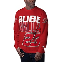 Men's Starter Red Bubba Wallace Clutch Hit Graphic Long Sleeve T-Shirt