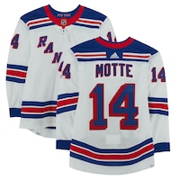 Tyler Motte New York Rangers Game-Used White Jersey Worn During the First Round of the 2023 Stanley Cup Playoffs vs. New Jersey Devils