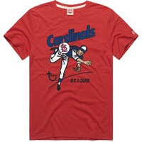 Men's Homage x Topps Red St. Louis Cardinals Tri-Blend T-Shirt