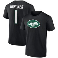 Men's Fanatics Branded Sauce Gardner Black New York Jets Player Icon Name & Number T-Shirt