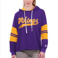 Women's Starter Purple Minnesota Vikings Bump And Run Long Sleeve Hoodie T-Shirt