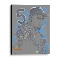 Wander Franco Tampa Bay Rays Unsigned Stretched 20" x 24" Canvas Giclee Print - Art by Maz Adams