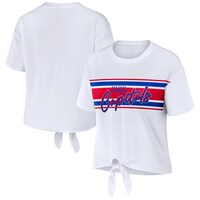 Women's WEAR by Erin Andrews White Washington Capitals Front Knot T-Shirt