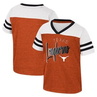 Girls Toddler Colosseum Texas Orange Texas Longhorns Summer Foil V-Neck T-Shirt