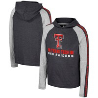 Youth Colosseum Black Texas Tech Red Raiders Ned Raglan Long Sleeve Hooded T-Shirt