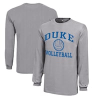 Youth Champion  Gray Duke Blue Devils Icon Logo Long Sleeve Volleyball T-Shirt